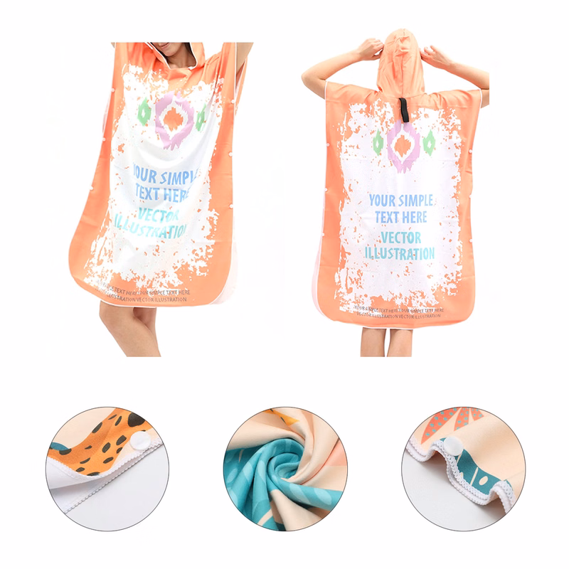 Unisex Custom Quick Dry Beach Towel Hooded Shawl