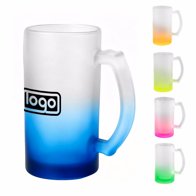 16oz Frosted Glass Mug with Handle