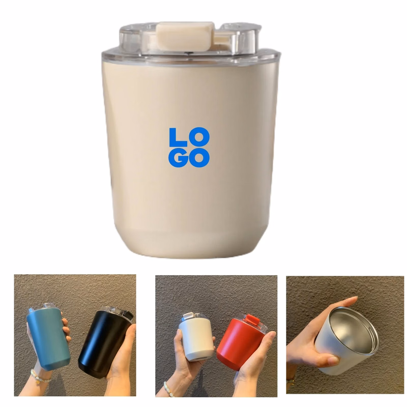 8oz Insulated Travel Coffee Mug With Lid