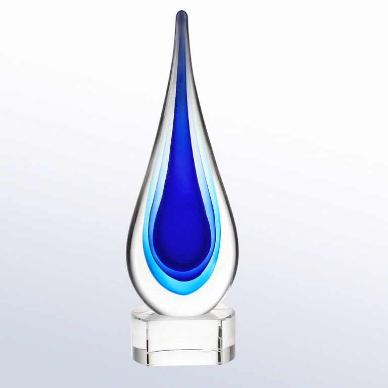 Small Tear Drop Blue Award