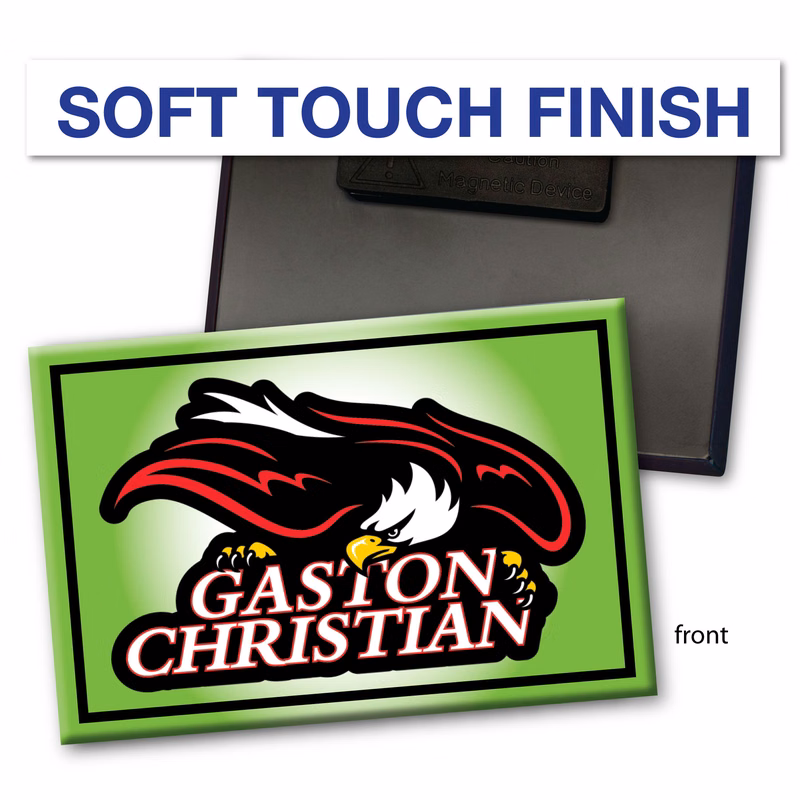 Soft Touch Rectangle Button - 2" x 3" - Badge Backing