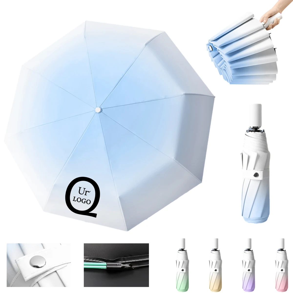 42 Inch Gradient Compact Umbrella 1