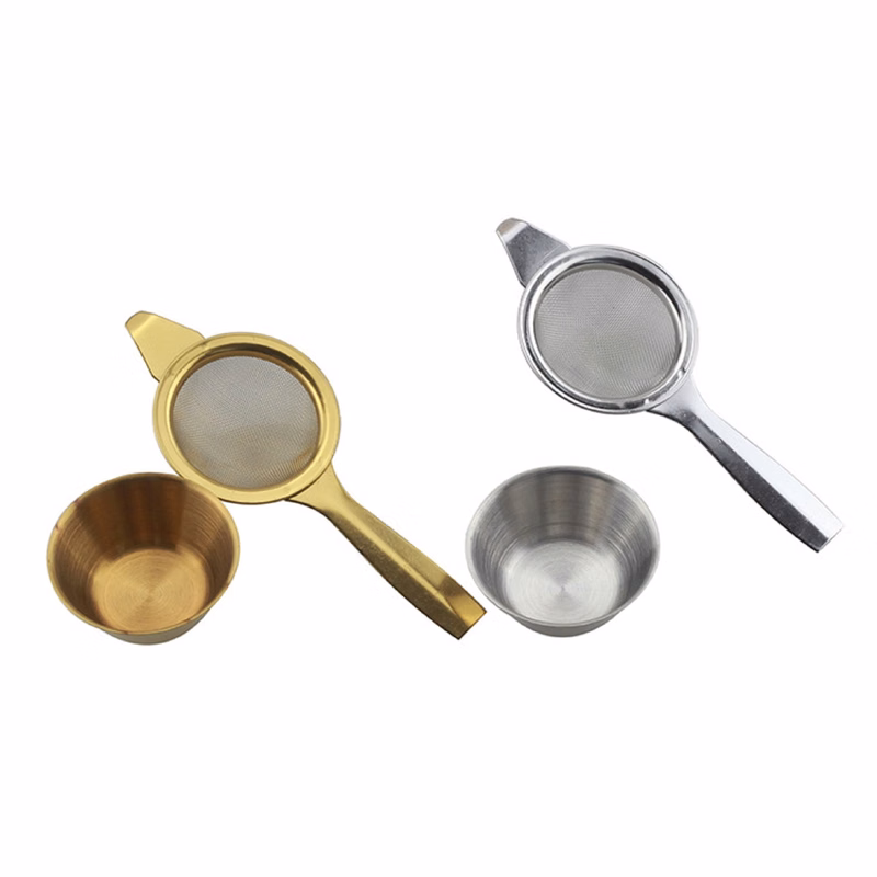 Stainless Steel Tea Strainer with Drip Cup