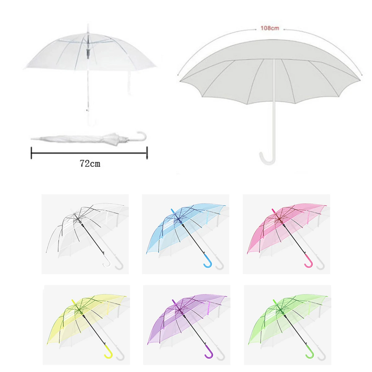 PVC Waterproof Transparent Umbrella 1