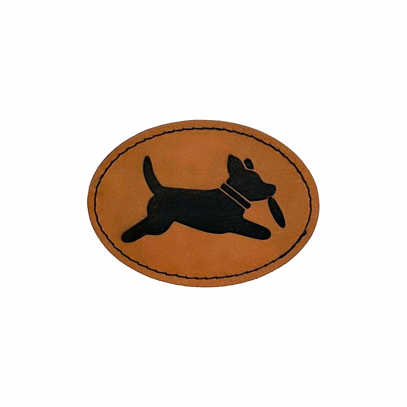 3.5" x 2.5" Oval Iron-on Leatherette Patch