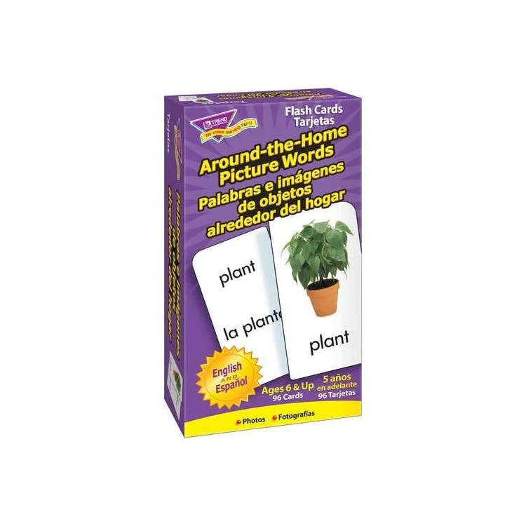 English/Spanish Picture Words Flash Cards - 12 Pack 1