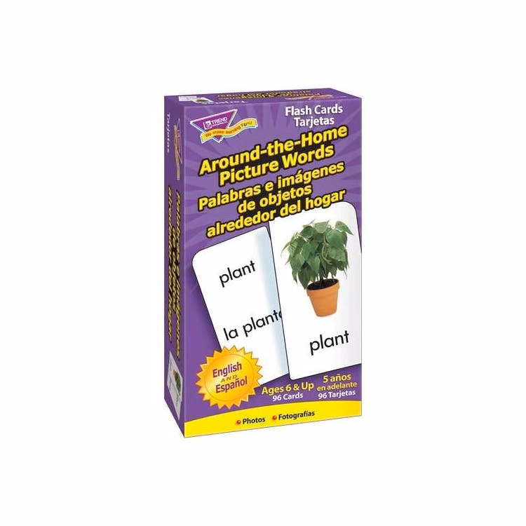 English/Spanish Picture Words Flash Cards - 12 Pack