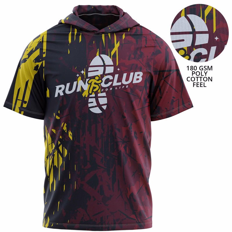 Unisex 180 GSM Cotton Feel Sublimation hooded T-shirt