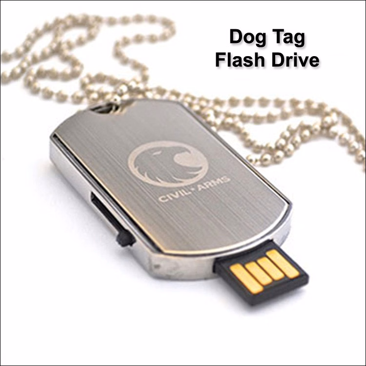 Dog Tag Flash Drive / USB - 4 GB Memory