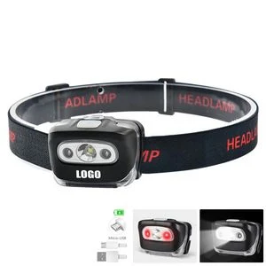 Rechargeable LED Head Flashlight Lamp With Red Lights Elastic Band 1