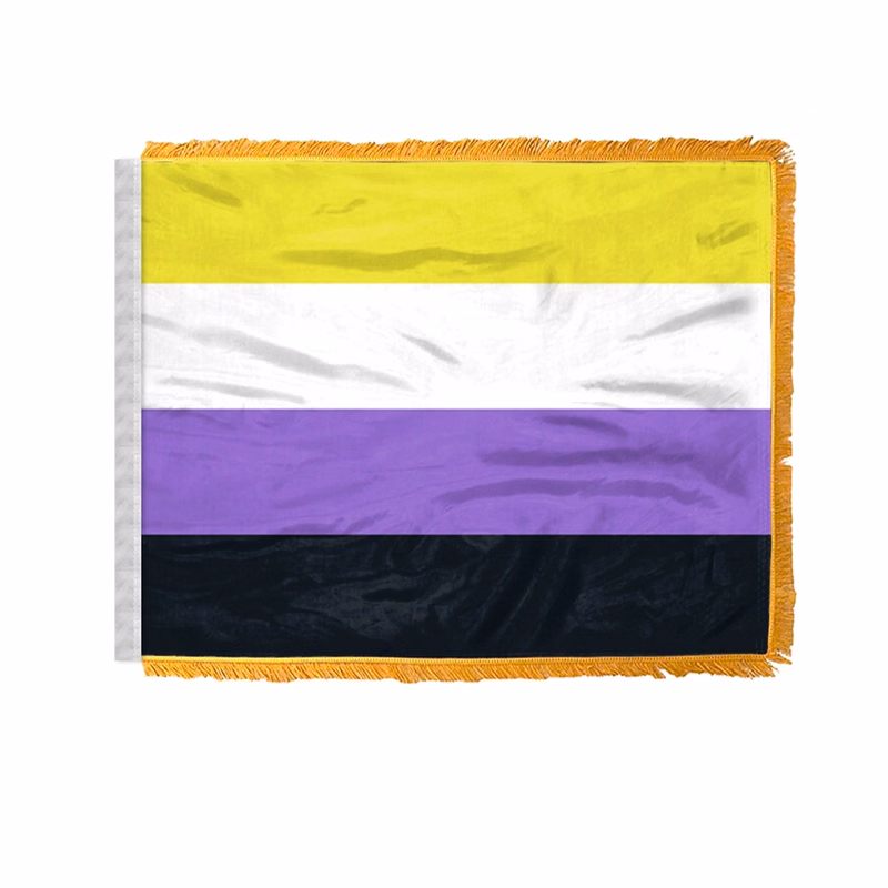 4" x 6" 1 ply wPoly Non-Binary Pride Antenna Flag