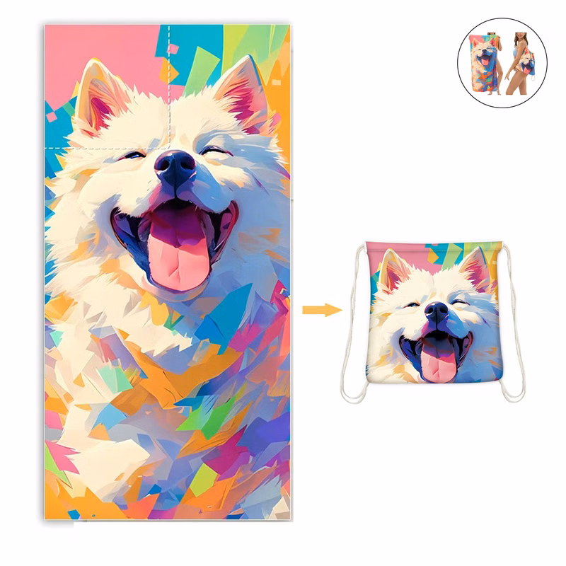 2 in 1 Beach Towel and Drawstring Backpack