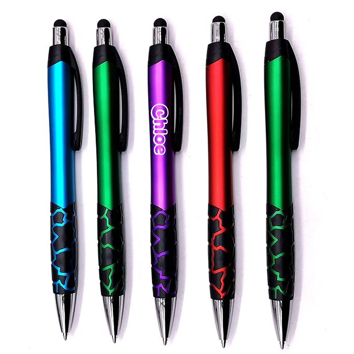 Plastic Retractable Ballpoint Pen w/ Stylus 1
