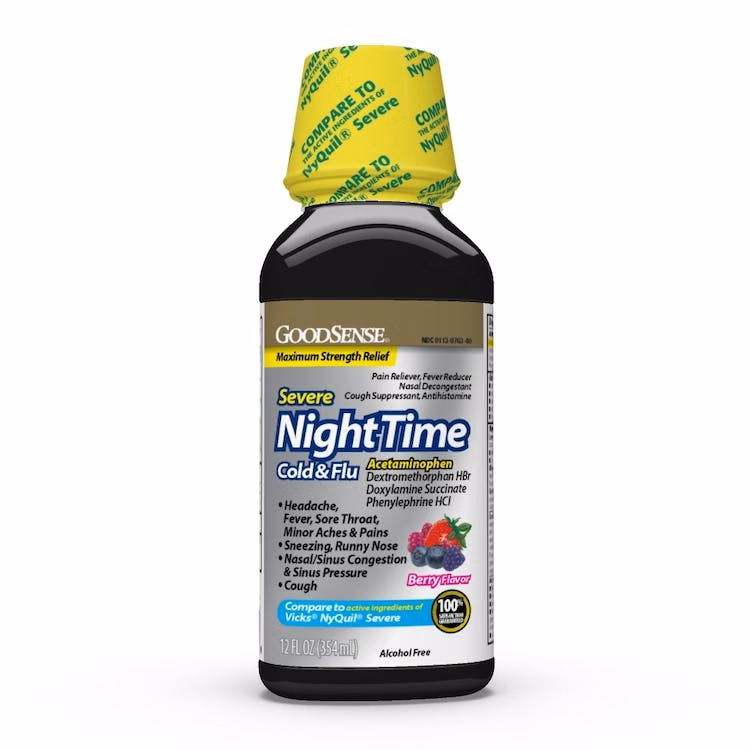 Nighttime Cold & Flu Medicine - Severe 12 oz