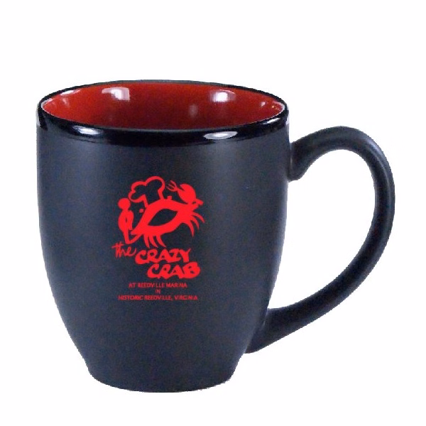 16 oz Red/Black Matte Hilo Bistro Mug