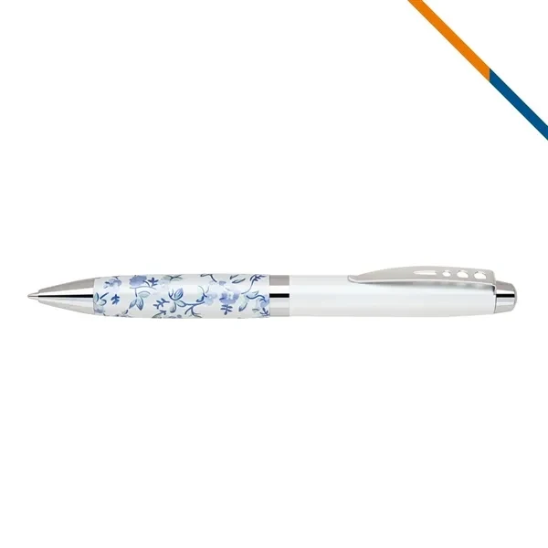 Custom 5.5" Metal Ballpoint Pen with Marbled Accent — Executive Twist Action Gift 1