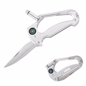 Carabiner Multi Tool With Knife Flashlight Compass