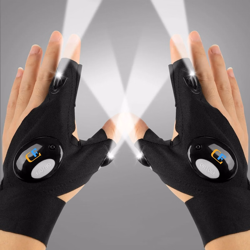 LED Practical Finger Flashlights Work Glove