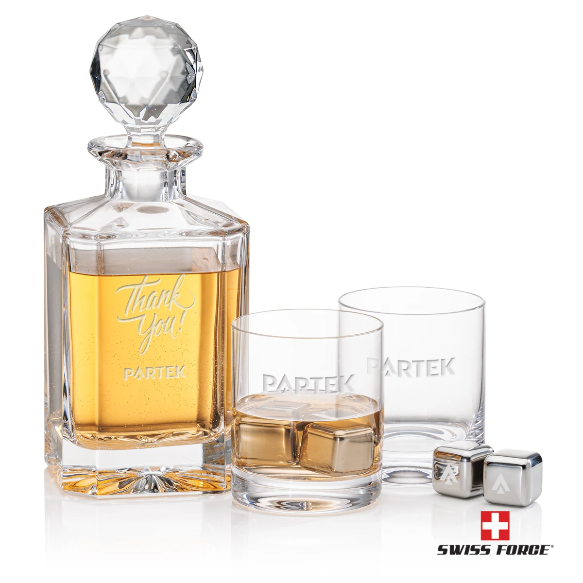 Bainbridge Decanter Set & Ice Cubes, custom bottle opener with logo imprint 1