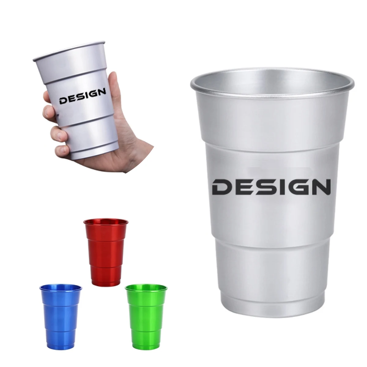 MOQ 50 Custom 17oz Aluminum Drinking Cup Durable & Lightweight 1