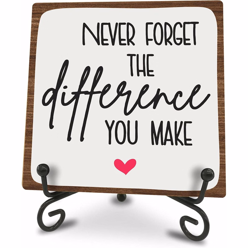 Wooden Motivational Sign w/ Stand