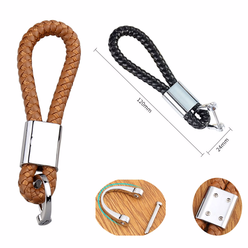 Braided PU Rope Keychain