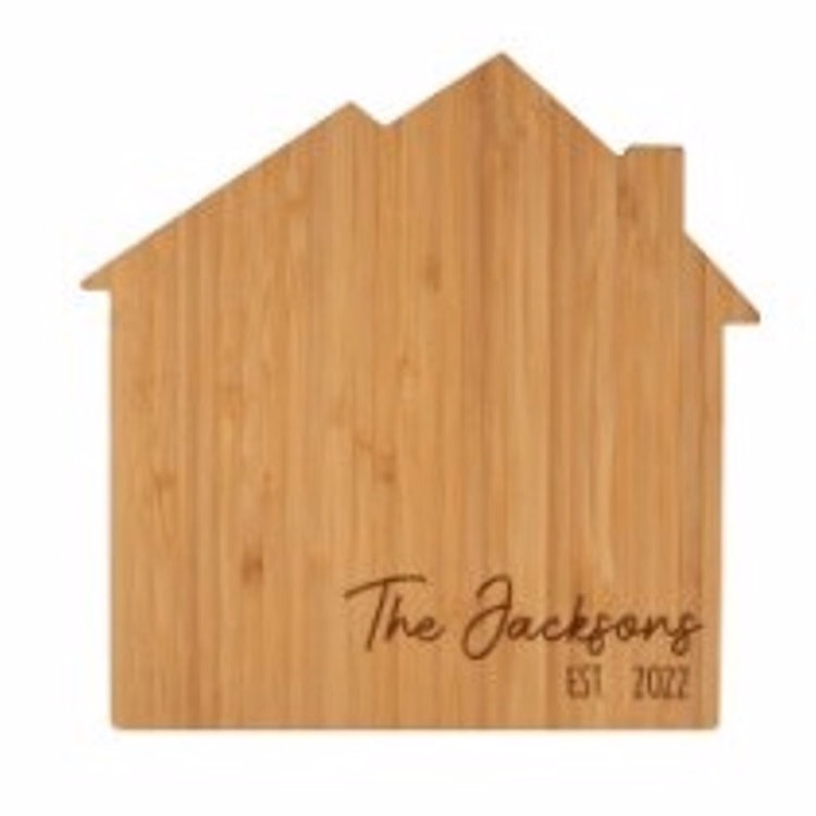 10" x 10 " House Shaped Bamboo Cutting Board