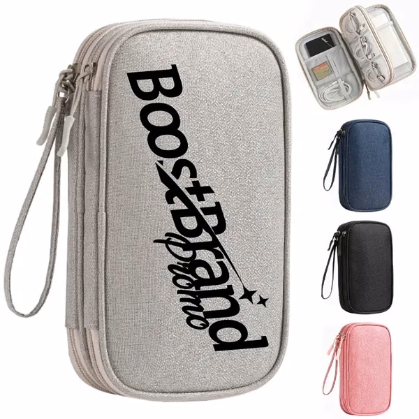 Custom Portable Water Resistant Cable Organizer Bag — Tech Executive Travel