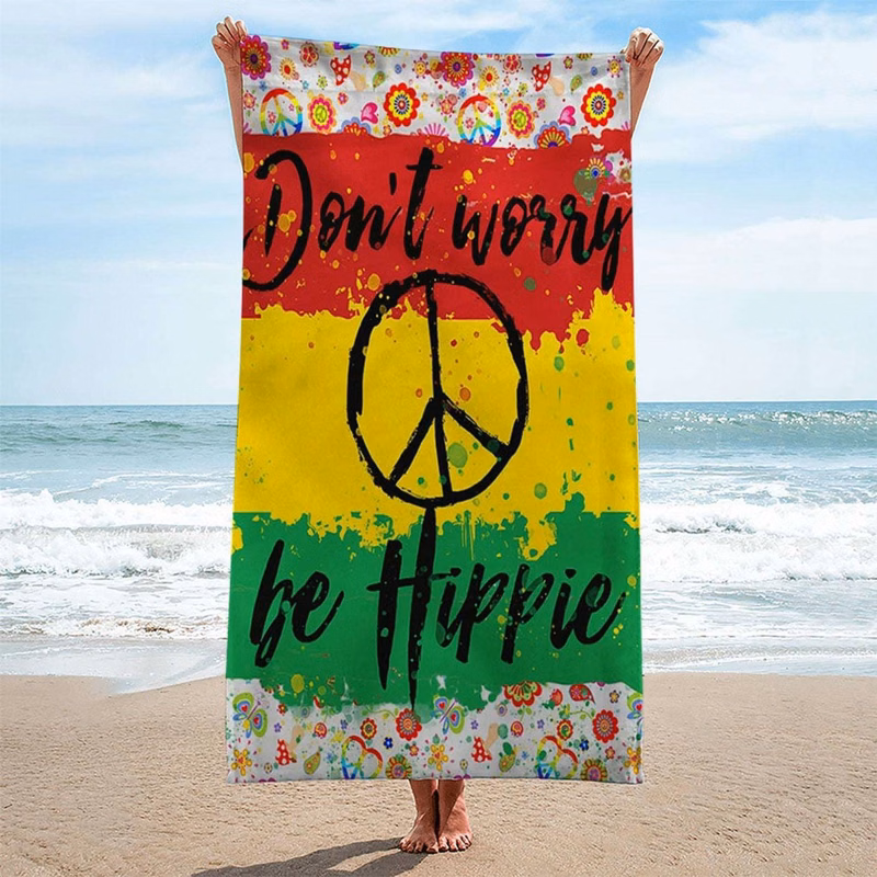 25"x 50" Sublimated Plush Microfiber Beach Towel