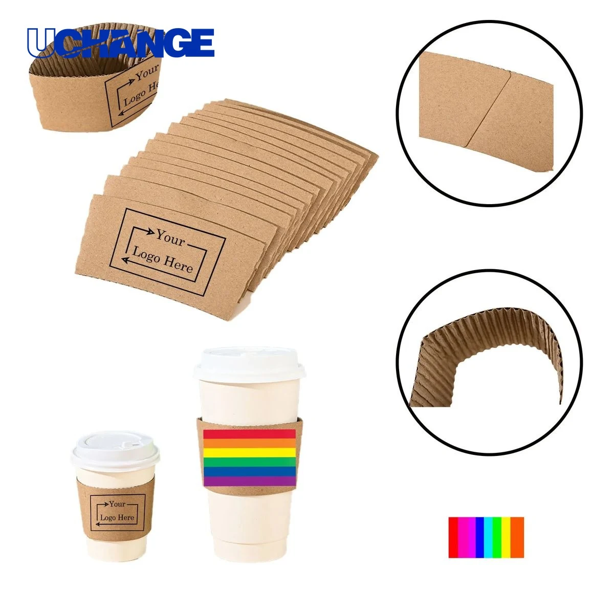 Full Color Kraft Paper Coffee Cup Sleeve Insulator 1