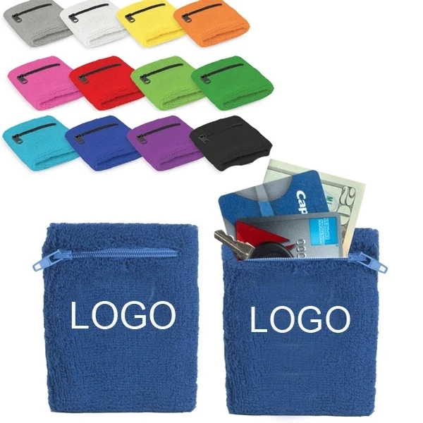 Sports Wristband W/ Zipper Pocket 1