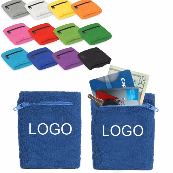 Sports Wristband W/ Zipper Pocket