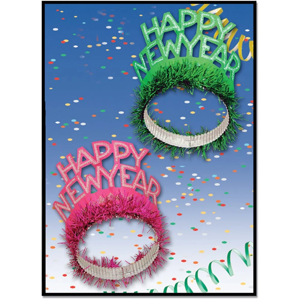 Happy New Year Tiaras - Assorted Fringe 1