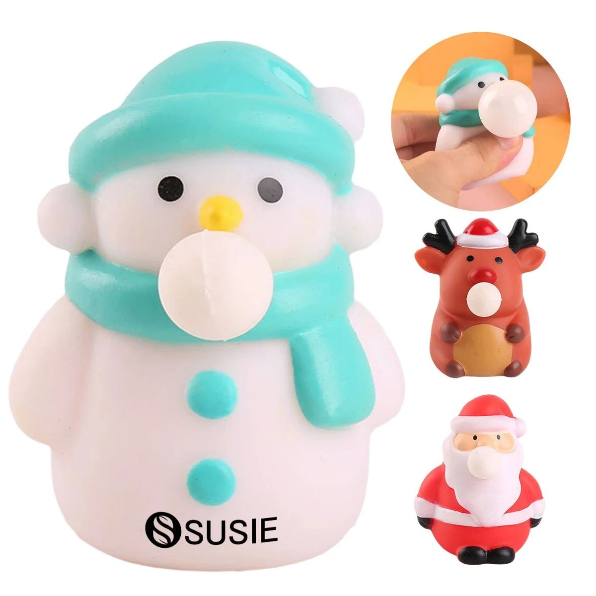 Christmas Stress Relievers Toy Santa Claus Reindeer Snowman 1