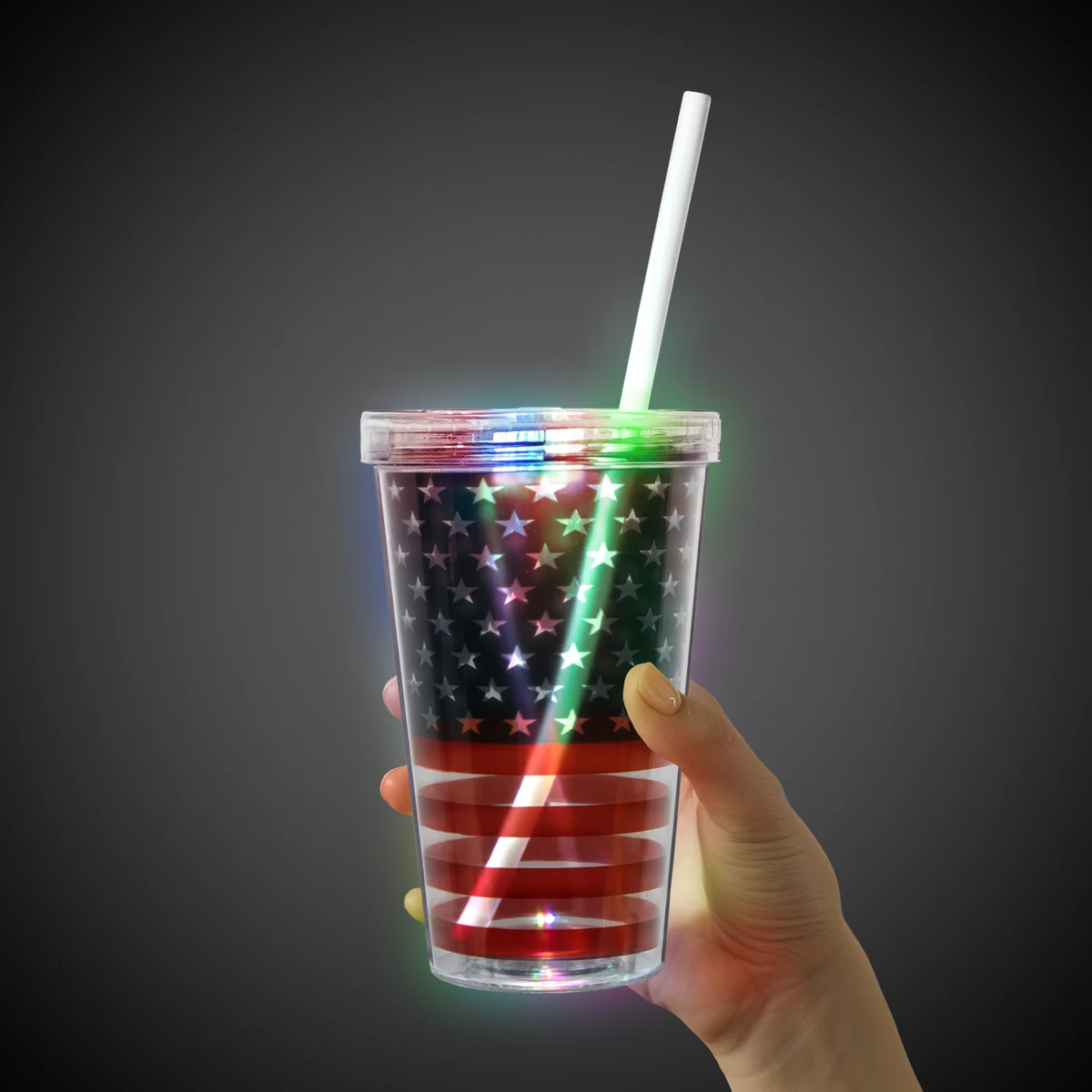 LED Patriotic Double Wall 16 oz. Cup 1