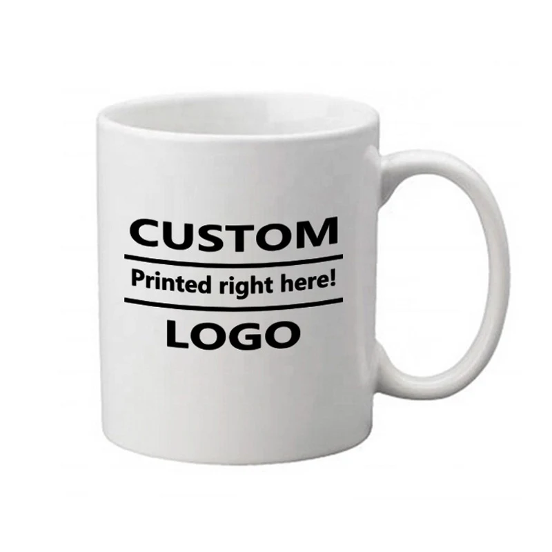 11oz Custom Logo White Ceramic Mug 1
