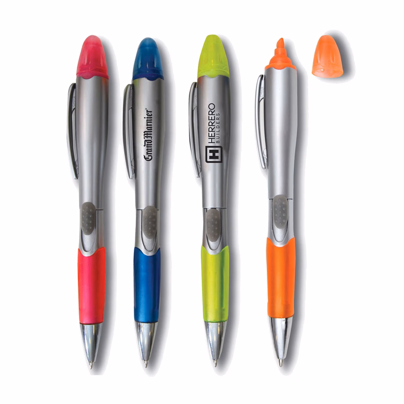 Pen & Highlighter Combo (Silver Barrel)