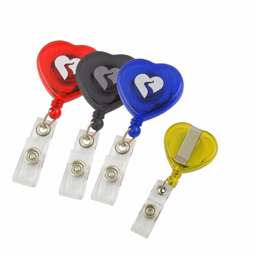 Tradeshow Marketing Heart Shaped Retractable Badge Reels