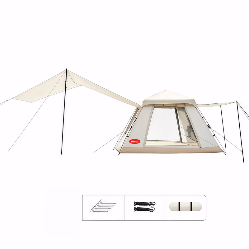 Camping Tent With Extendable Canopy