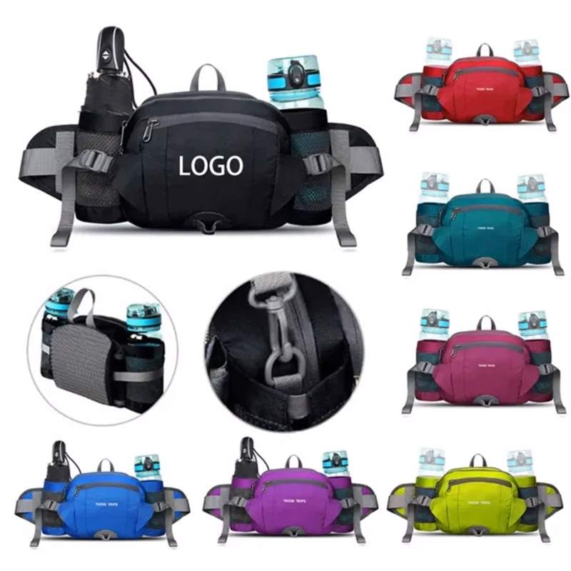 Hiking waist bag with water bottle holder