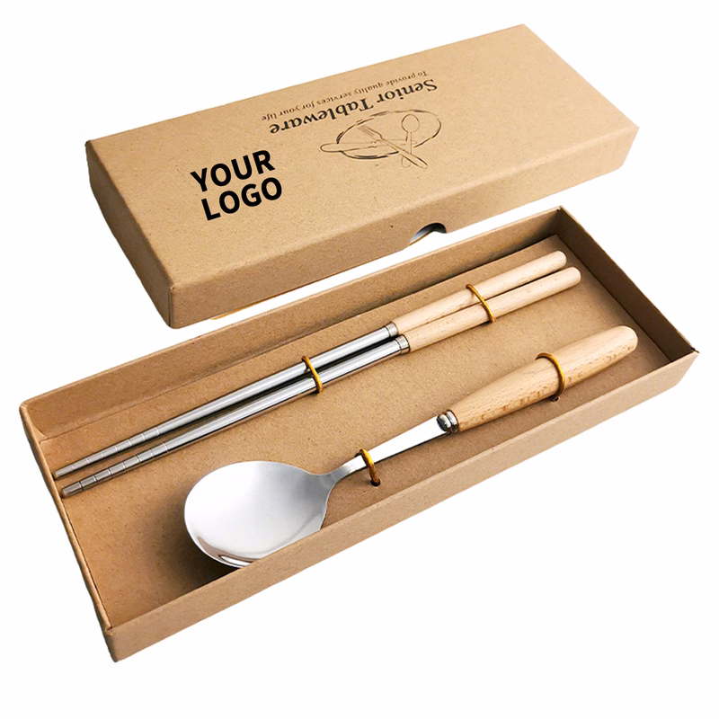 Stainless Steel Cutlery Set With Wooden Handle 9.45"
