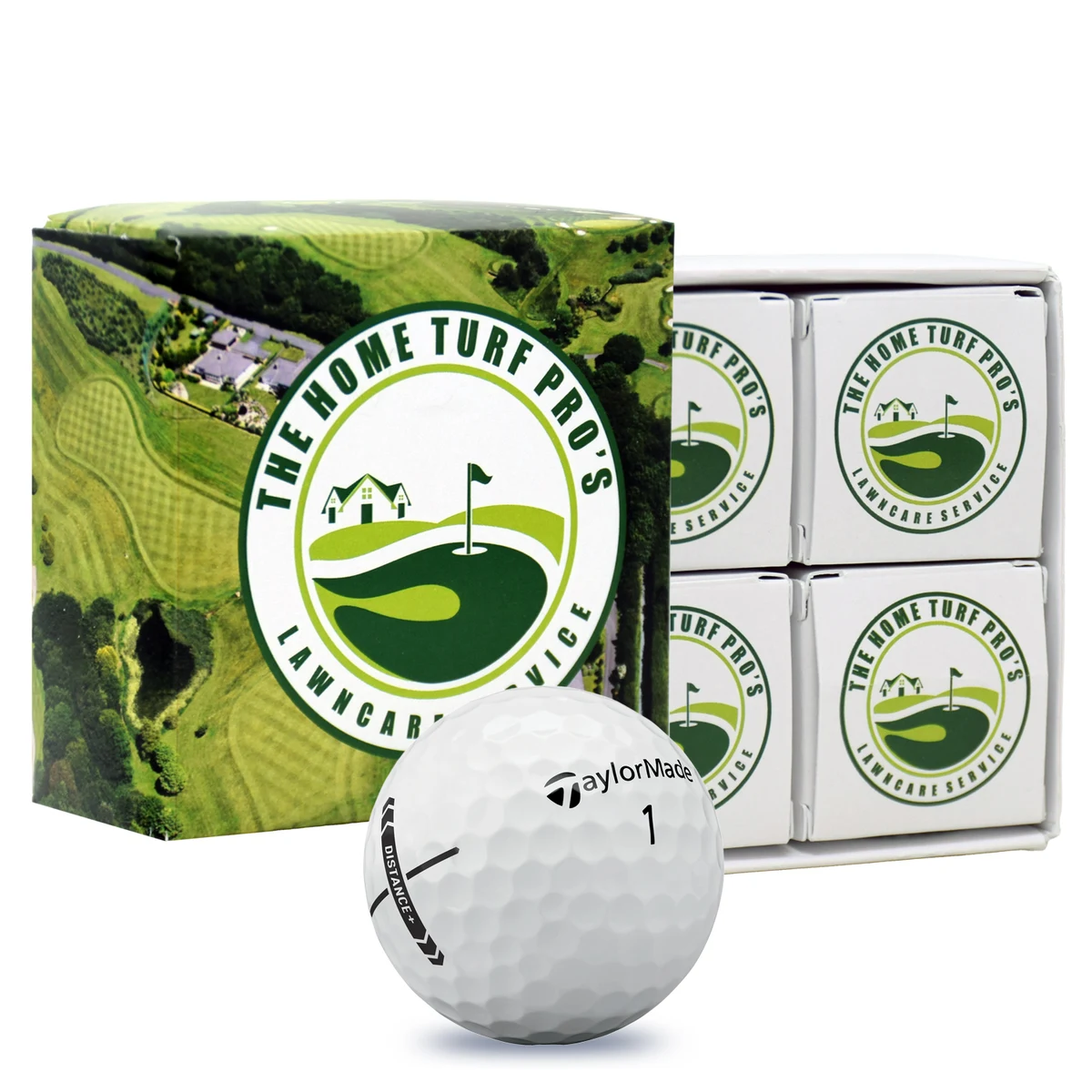 TaylorMade Distance + Golf Balls in Custom 4-Ball Box 1