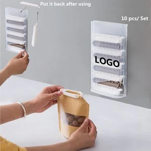 10 Pieces Food Bag Sealer Clip With Dispenser 1
