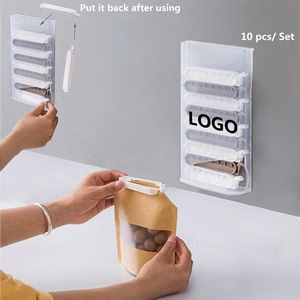 10 Pieces Food Bag Sealer Clip With Dispenser