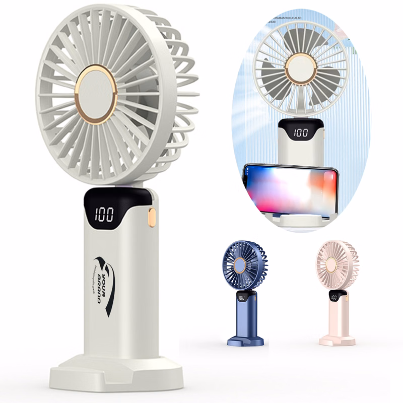 Rechargeable Desk Fan with LED Display Adjustable Speed