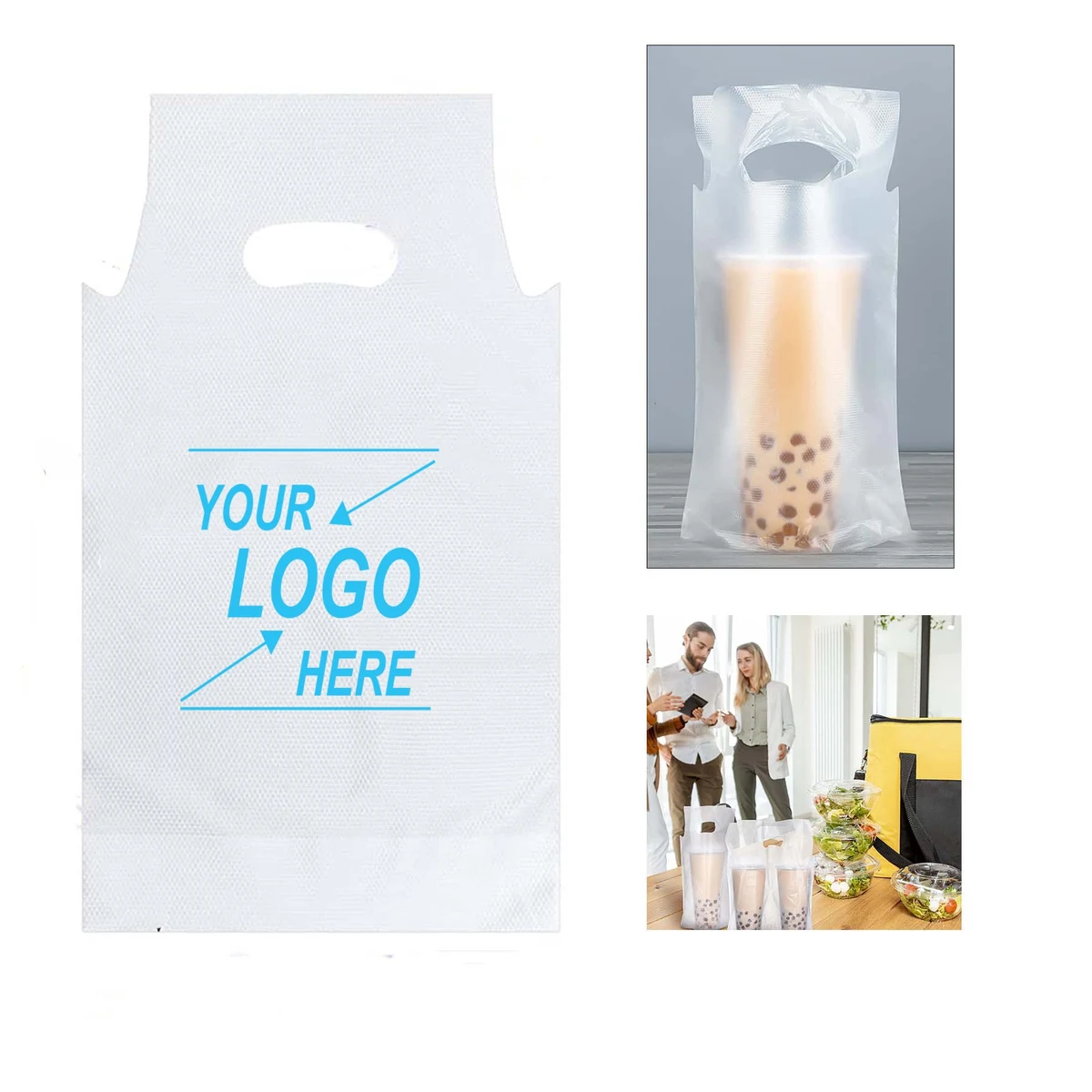 Clear Plastic Cup Bag with Handle 1