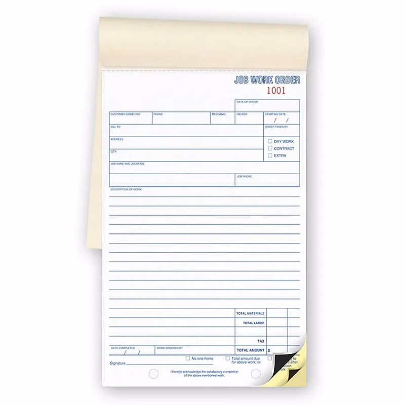 Job Work Orders, Booked