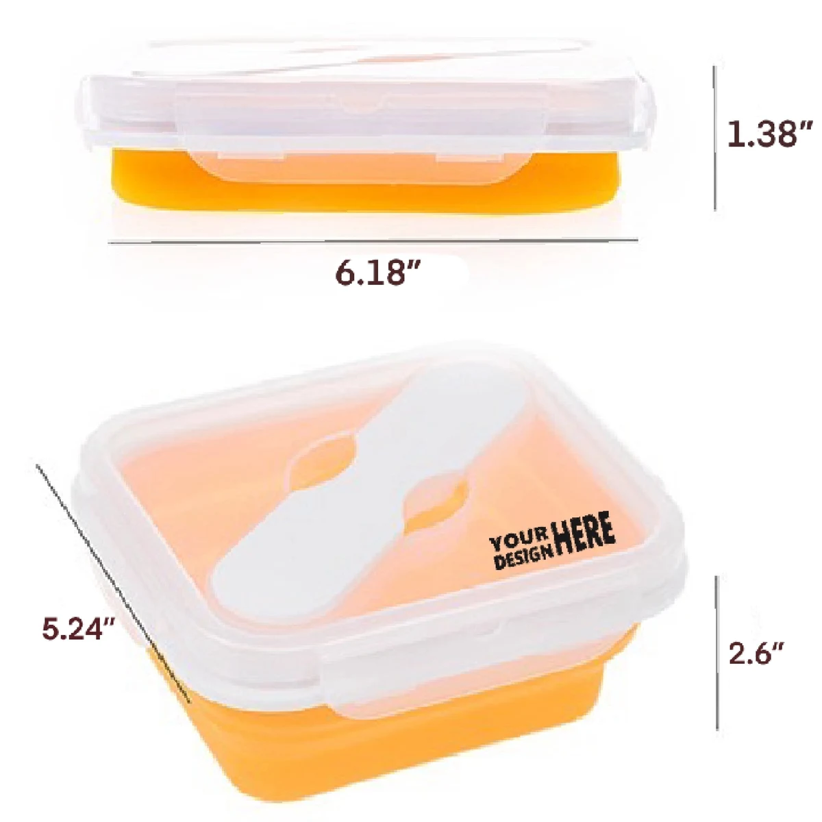 Silicone Foldable Lunch Box MOQ 50PCS 1
