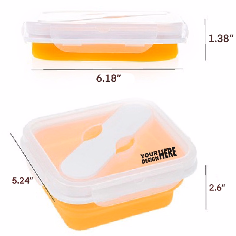 Silicone Foldable Lunch Box MOQ 50PCS