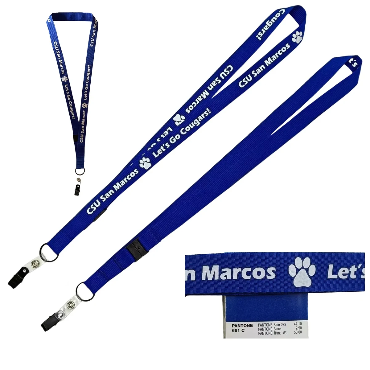 3/4" Lanyard W/ Buckle Release & PVC Strap & Black Clip 1